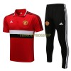 Manchester United Trainings Poloshirt 2022-23 Rot Schwarz Weiß Für Herren